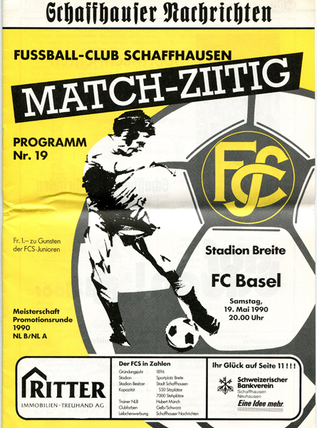 19.05.1990: FC Schaffhausen - FC Basel