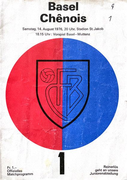 14.08.1976: FC Basel - Chênois