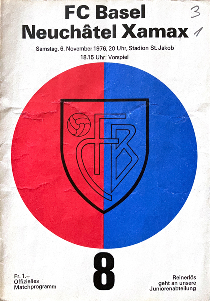 06.11.1976: FC Basel - Neuchâtel Xamax