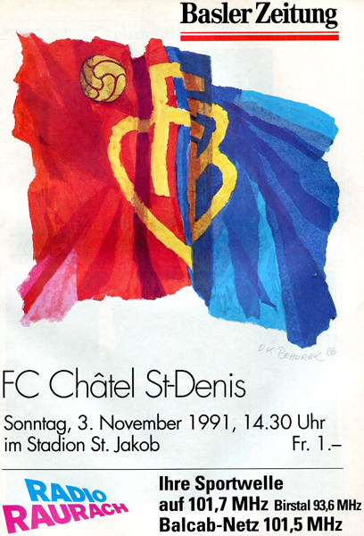 03.11.1991: FC Basel - FC Châtel St-Denis