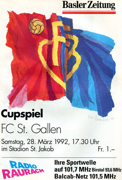 28.03.1992: FC Basel - FC St. Gallen
