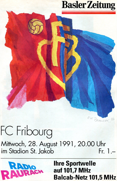 28.08.1991: FC Basel - FC Fribourg