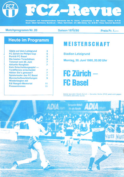 30.06.1980: Zürich-FCB