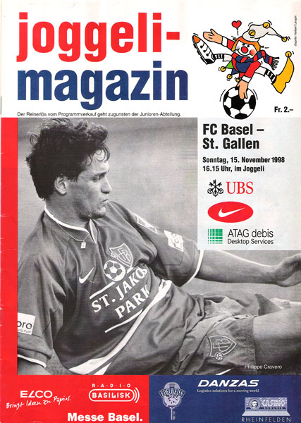 15.11.1998: FC Basel - FC St. Gallen