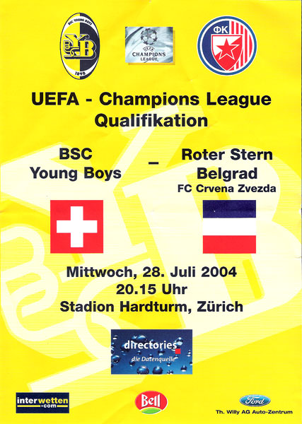 28.07.2004: Young Boys-Crvena Zvezda