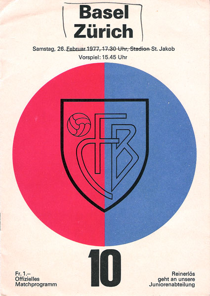 26.02.1977: FC Basel - FC Zürich
