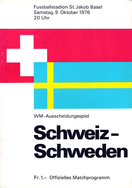 09.10.1976: Schweiz-Schweden