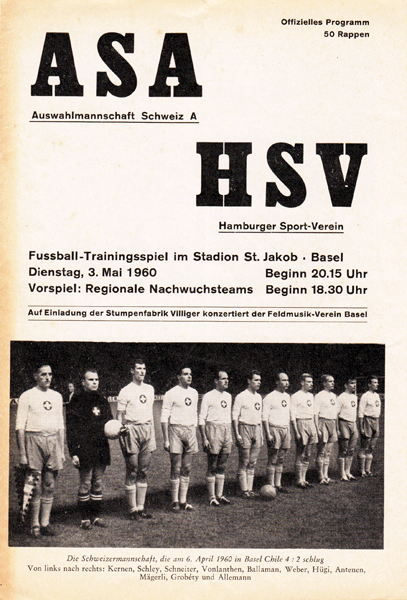 03.05.1960: Schweiz-Hamburger SV