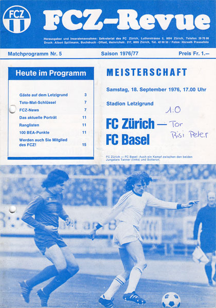18.09.1976: Zürich-FCB