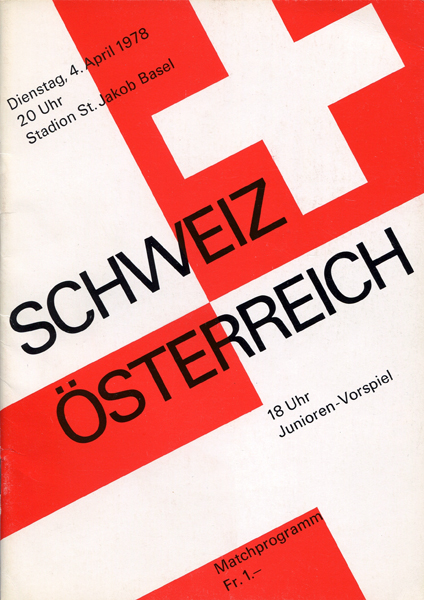 04.04.1978: Schweiz - Österreich