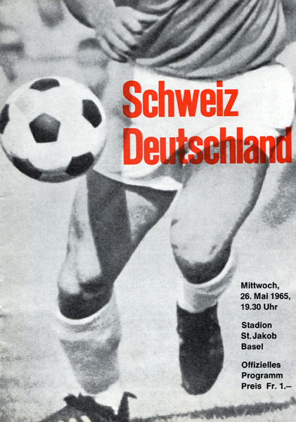 26.05.1965: Schweiz - Deutschland
