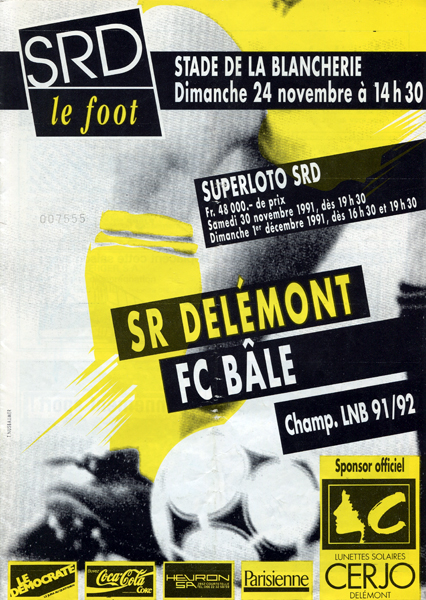 24.11.1991: SR Delémont - FC Basel