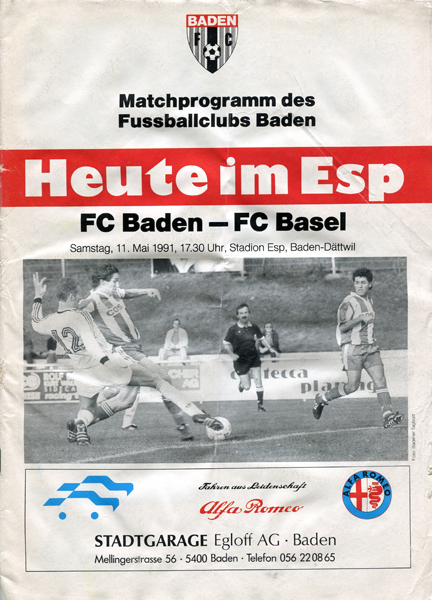 11.05.1991: FC Baden - FC Basel