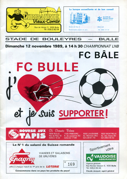 12.11.1989: FC Bulle - FC Basel