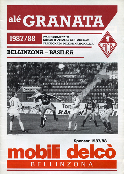 31.10.1987: AC Bellinzona - FC Bael