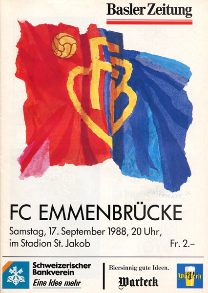 17.09.1988: FC Basel - FC Emmenbrücke