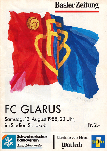 13.08.1988: FC Basel - FC Glarus