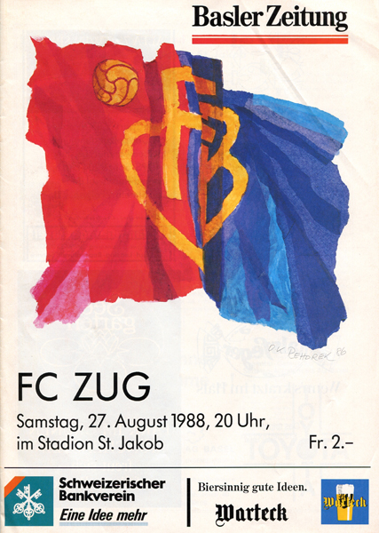 27.08.1988: FC Basel - FC Zug