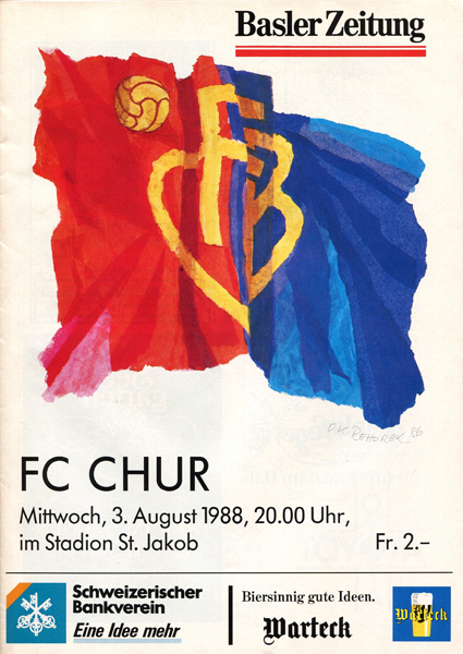 03.08.1988: FC Basel - FC Chur